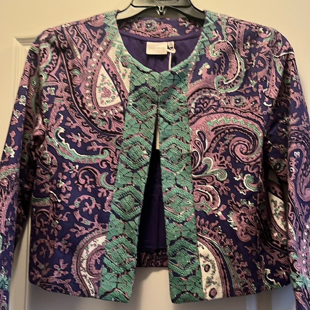 Julia Amory
Paisley Patterned Diana Jacket - Purple and Green